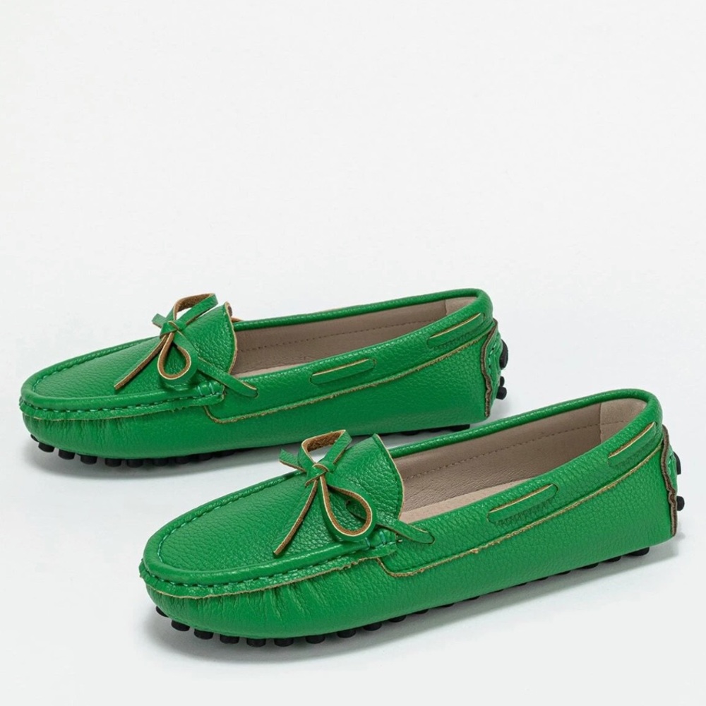 🆕 Leather Flat Driving Loafers - Picture 2 of 5